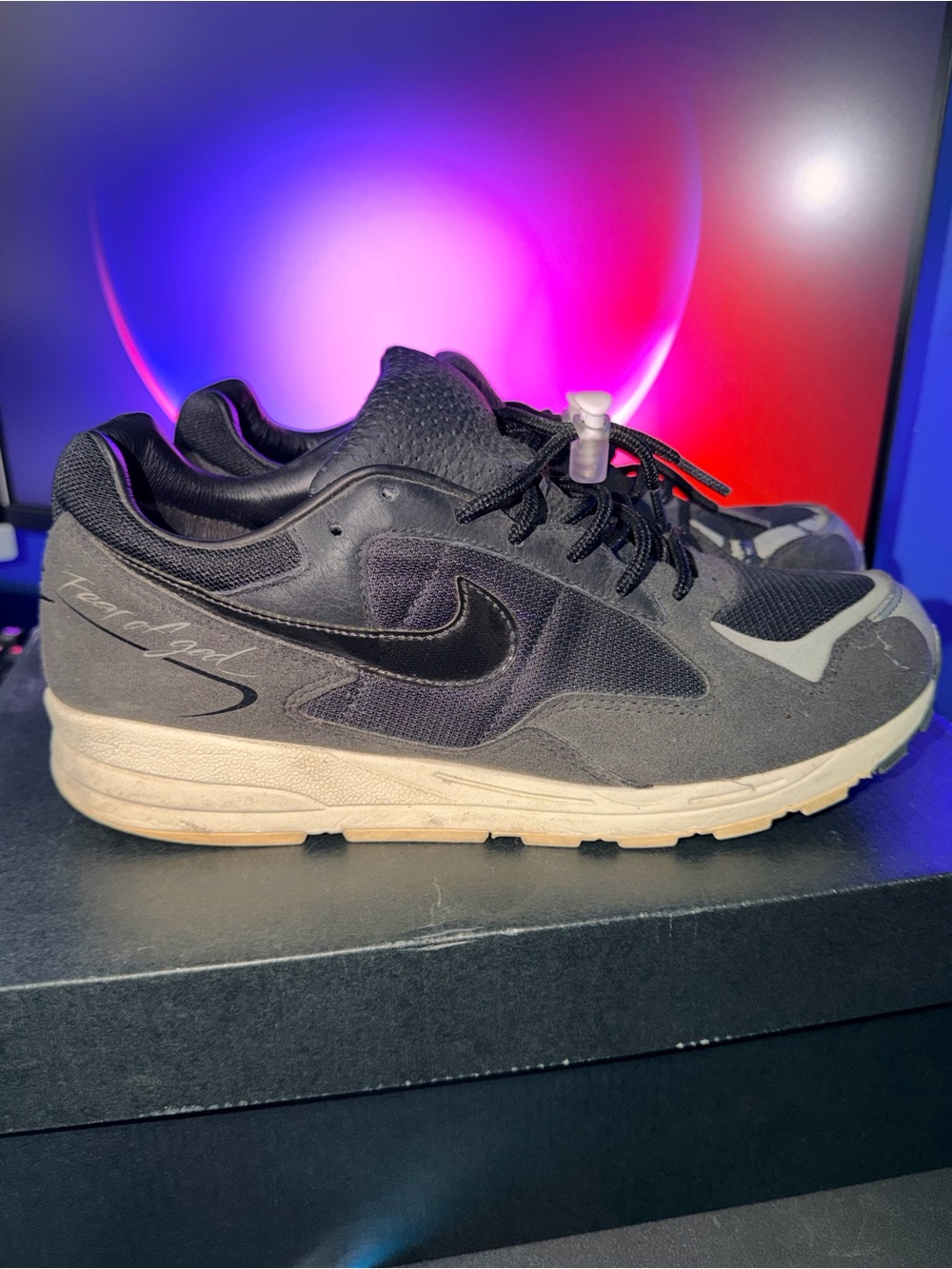 Nike Air Skylon 2 x Fear of God sneakers in black and sail